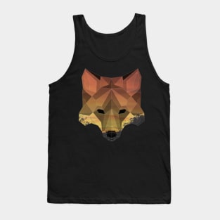 Fox Low Poly Double Exposure Art Tank Top